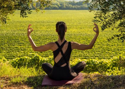 Wine Yoga: a trendy multi-sensory experience among the vines